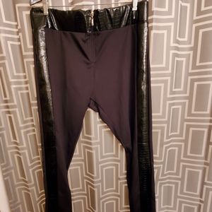 Faux leather embellished pants
